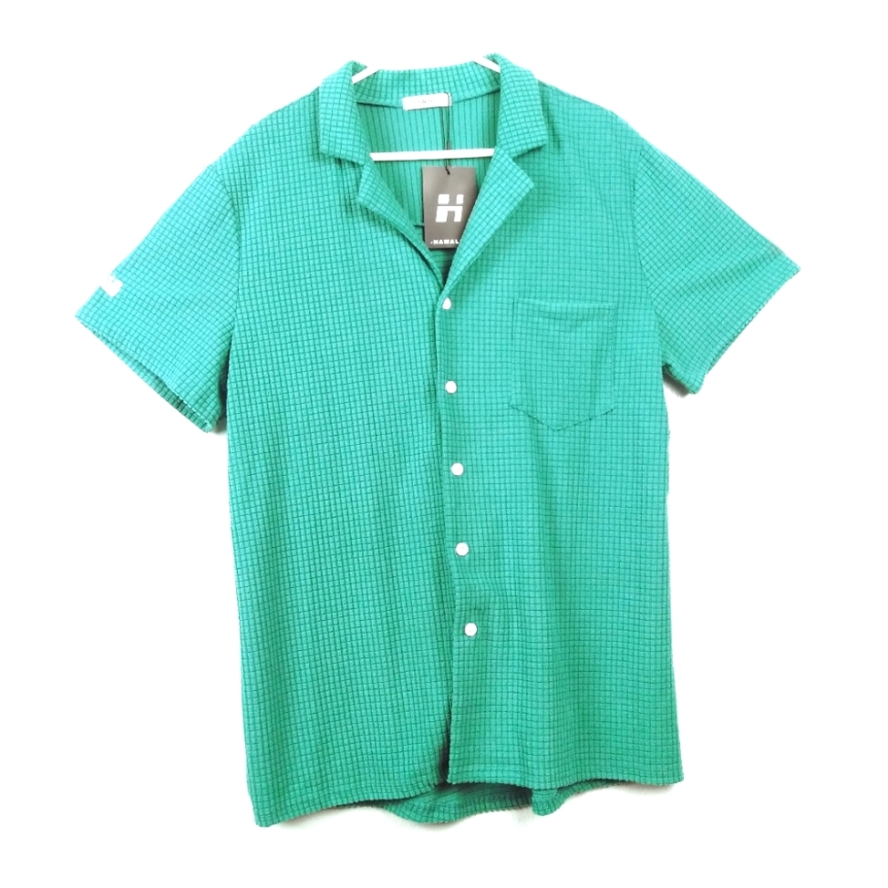 HAWALILI  L Shirt Blue Emerald Material Corduroy